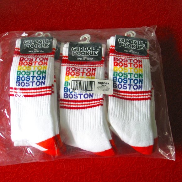 Gumball Poodle | 6 pairs Boston Rainbow Socks NWT - Picture 1 of 4